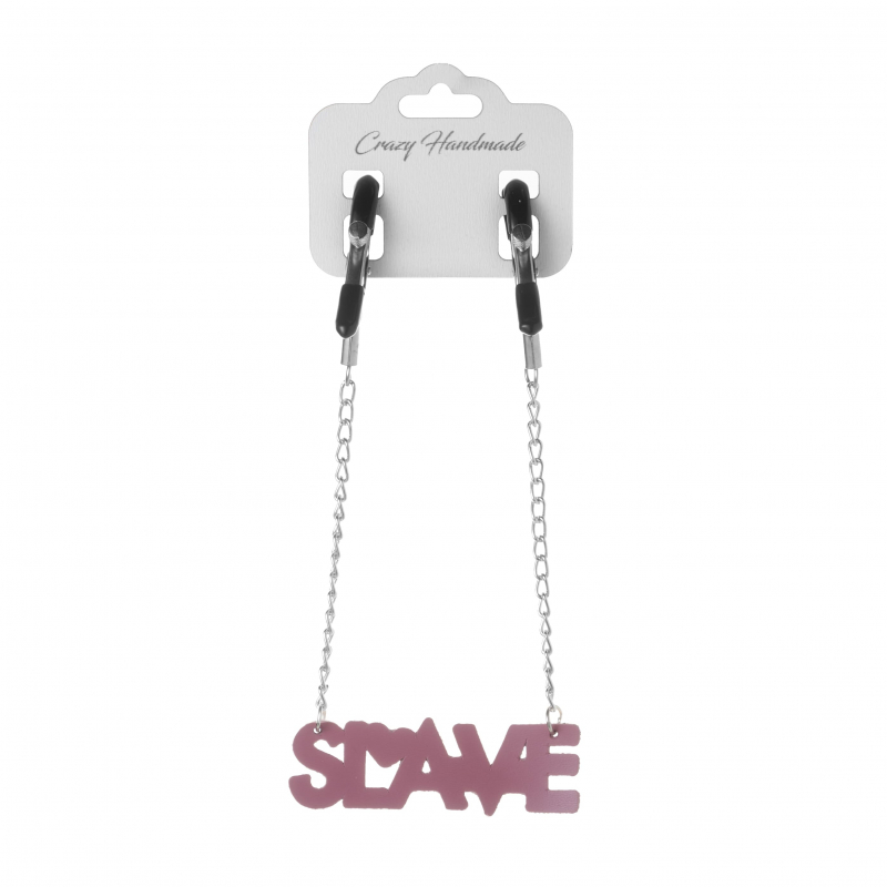 Зажимы на цепочке "Crazy Handmade" SLAVE розовые 