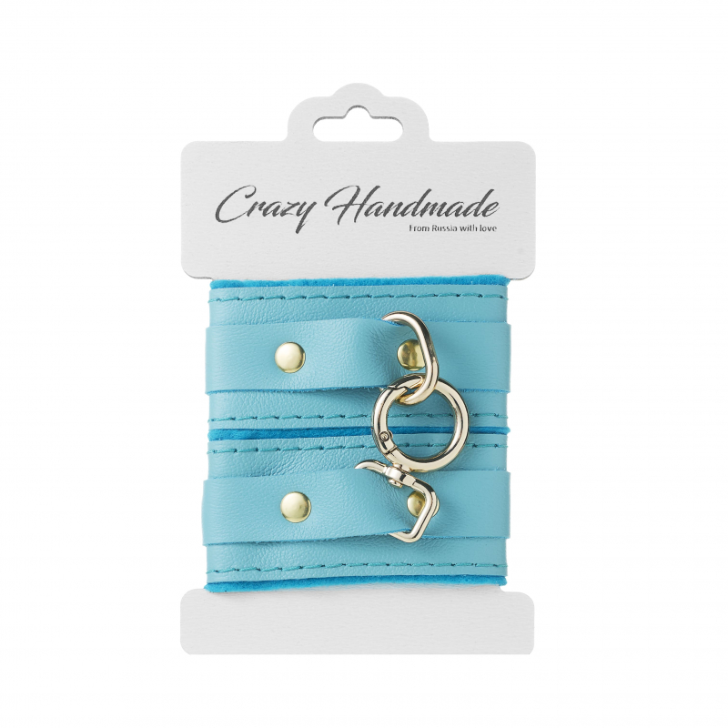 Оковы с внутренней отделкой "Crazy Handmade" тиффани, кожа 